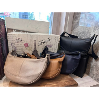 🔥 現貨【🇰🇷 Tanned】|韓國 彎月斜揹包👜正韓 真皮系列 牛皮皮革 化妝包 精品包 約會包 母親節禮物