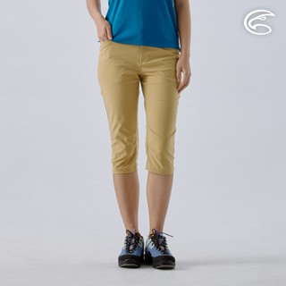 ADISI 女Supplex格紋速乾七分褲 AP2411045 黃卡其 (S-XL)｜彈性 吸濕排汗 快乾 透氣 耐磨
