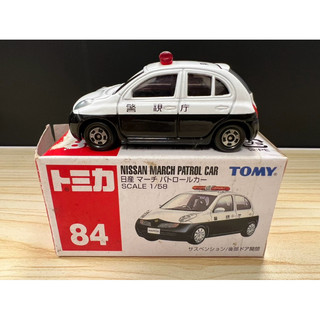 盒損 TOMICA NO.84 Nissan March Patrol Car 日產警視廳 舊藍標 藍字 多美 TOMY