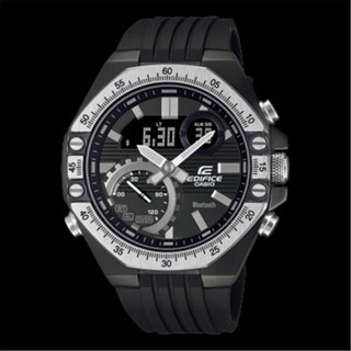 CASIO EDIFICE 卡西歐 智慧藍芽 八角形雙顯錶 - 黑 (ECB-10TP-1A 防水100米) [秀時堂]