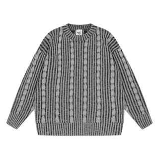 【OTIS】 「現貨」麻花直紋 秋季復古 毛衣 寬鬆 OVERSIZE 落肩 嘻哈 美式 街頭 T32