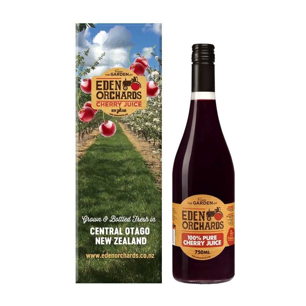 【Eden Orchards 】紐西蘭伊甸莊園 100%甜櫻桃原汁  750ml (單瓶裝禮盒) #純素#有提帶
