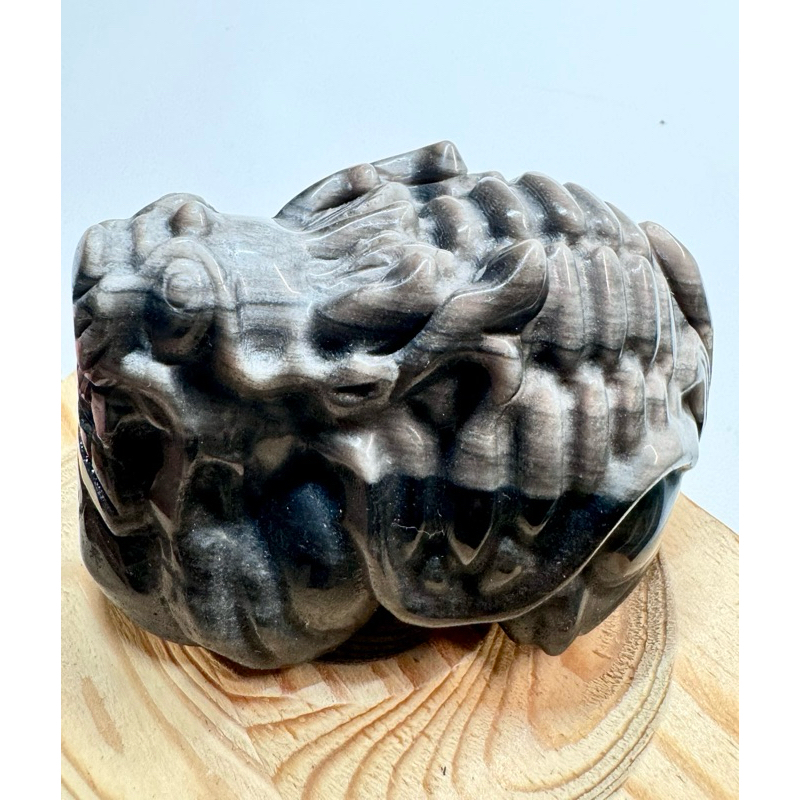 *~能量石坑坑~*避邪/擋煞/防小人銀曜石龍龜擺件~銀曜/龍龜