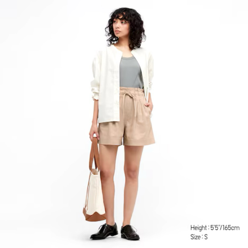 二手 UNIQLO 女裝打摺棉麻短褲