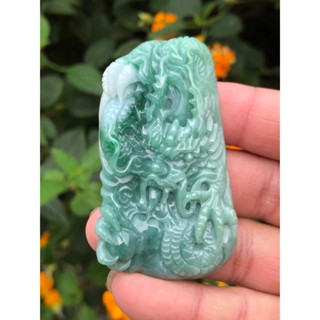 (天然翡翠A貨)辣綠 側面霸氣飛龍在天 吊墜掛件項鍊