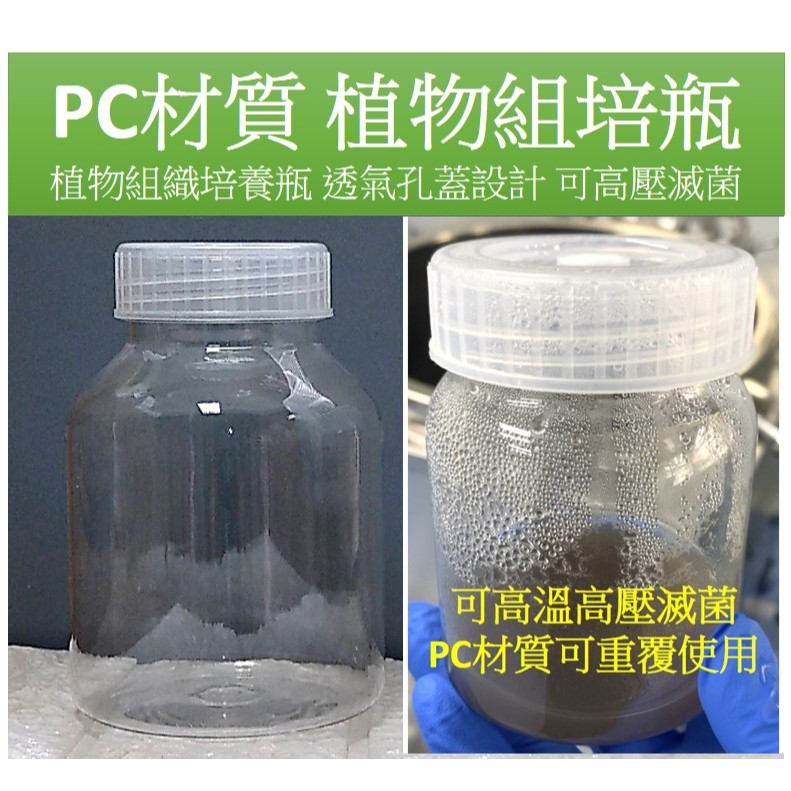 組培瓶 植物組織培養瓶 透氣孔蓋設計 可高壓滅菌 重複使用 圓形組培瓶 PC組培瓶