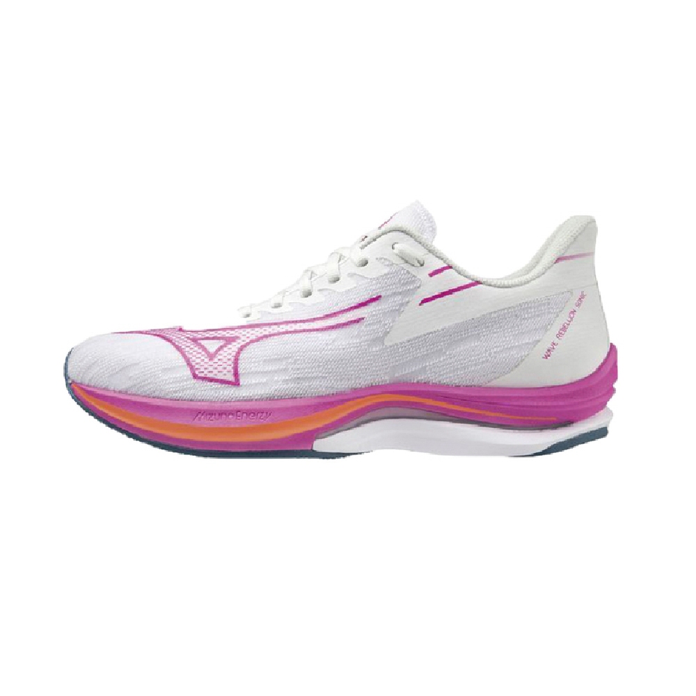 Mizuno 美津濃 女款 慢跑鞋 WAVE REBELLION SONIC 一般型 白桃 J1GD233072