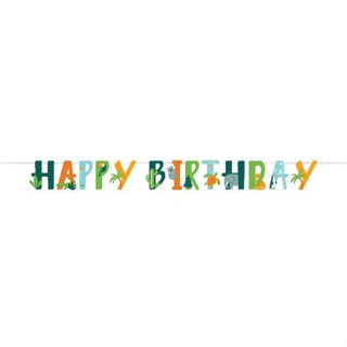 派對城 現貨【生日字串1入-開心叢林動物】 歐美派對 造型旗串 生日字串 三角旗 生日派對 派對佈置 拍攝道具