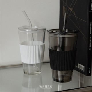 wanan/☾… 高顏值的杯杯の現貨 簡約韓系玻璃吸管咖啡杯牛奶杯水杯