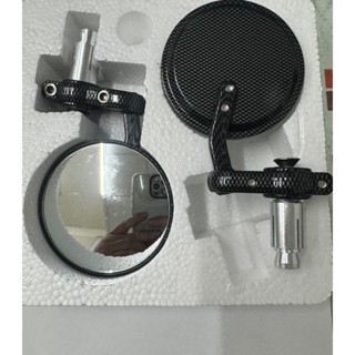 全CNC 咖啡 端子後照鏡 英式 平衡端子 把手鏡 手把鏡 Cafe Racer Chopper 碳纖維001可折