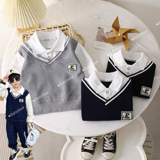 【BabyBear】 現貨 童裝 兒童長袖 男童 polo韓版 男童 兒童學院風 男童polo TH0062