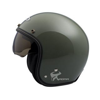 【ZEUS】贈鏡片 安全帽 ZS-388A 珍珠褐綠 亮面 素色 內墨鏡 超輕 內襯可拆 復古帽 3/4罩｜耀瑪騎士
