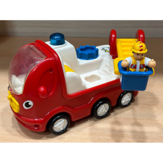 （二手玩具）驚奇玩具 WOW Toys 雲梯消防車 恩尼 車車 玩具