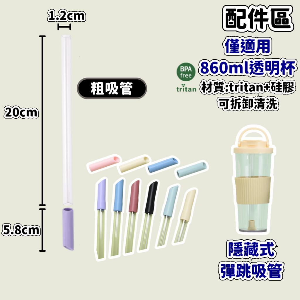 【艾特叔叔旗艦店】環保吸管 彈跳粗吸管 1.2cm tritan材質+硅膠材質 透明吸管