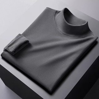 【Comoon】德絨保暖 M-5XL 雙面絨半高領 打底長袖 長袖男 輕奢打底衣 半高領德絨長袖 百搭長袖T恤