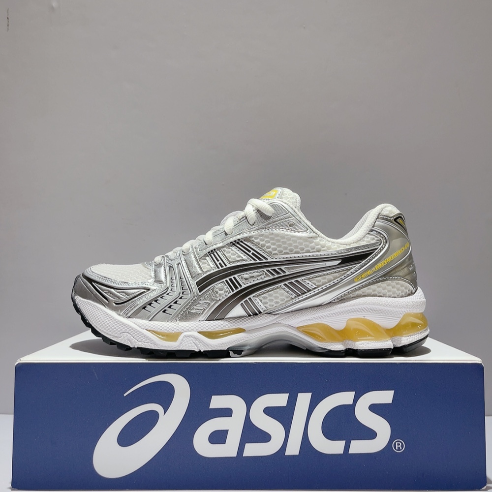ASICS GEL-KAYANO 14 男女款 白銀黃 緩震 復古 運動 休閒鞋 慢跑鞋 1203A537-101