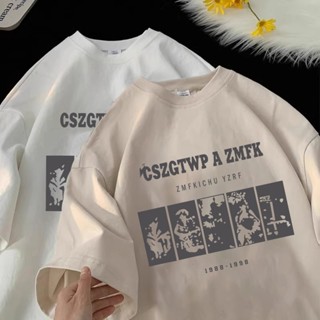【當天出貨】vintage復古短袖t恤男 美式復古短t夏季 重磅260g純棉半截袖 潮流五分學生上衣 夏天男生衣服