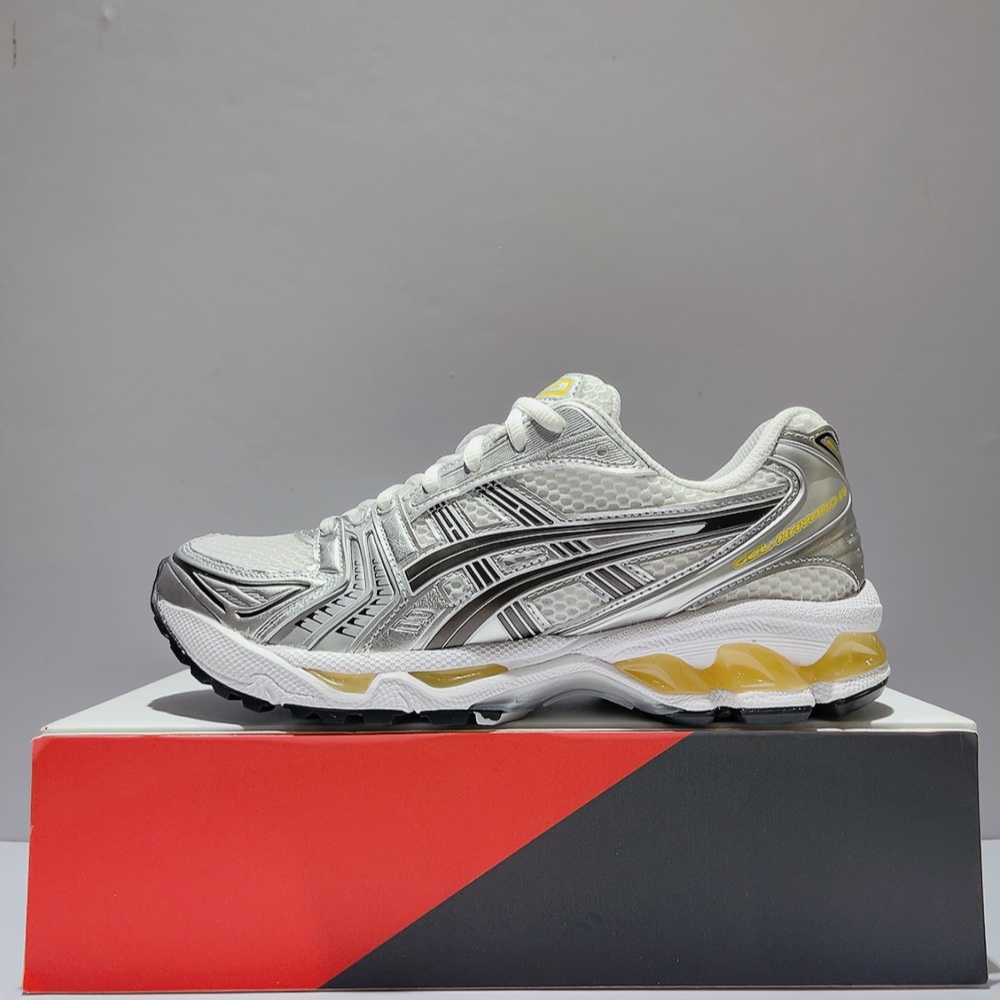 ASICS KAYANO 14 男女款 運動 休閒鞋 經典 復古 流行款 白銀黃 1203A537-101