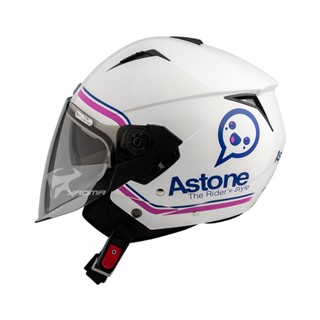 【ASTONE】安全帽 RST AQ11 白紫 內建墨片 內鏡 內襯可拆 半罩帽 3/4罩 205｜耀瑪騎士