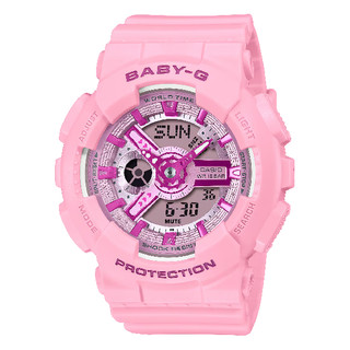 CASIO卡西歐 BA-110系列 BA-110YK-4A Y2K齒輪時針雙顯錶 粉紅色 43.4 mm