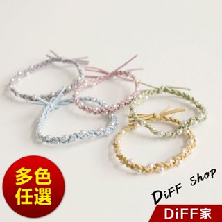 【DIFF】韓版氣質簡約珍珠打結髮圈 馬尾髮圈 綁頭髮 橡皮筋 綁頭 髮圈 髮飾 頭飾【N146】
