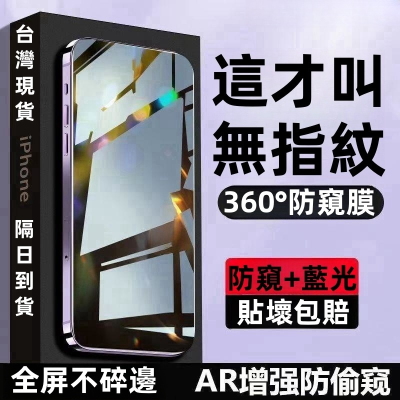 頂級防窺 藍光滿版 防指紋 適用 蘋果 iPhone 17 16 15 14 13 12 Pro Max 保護貼 玻璃貼