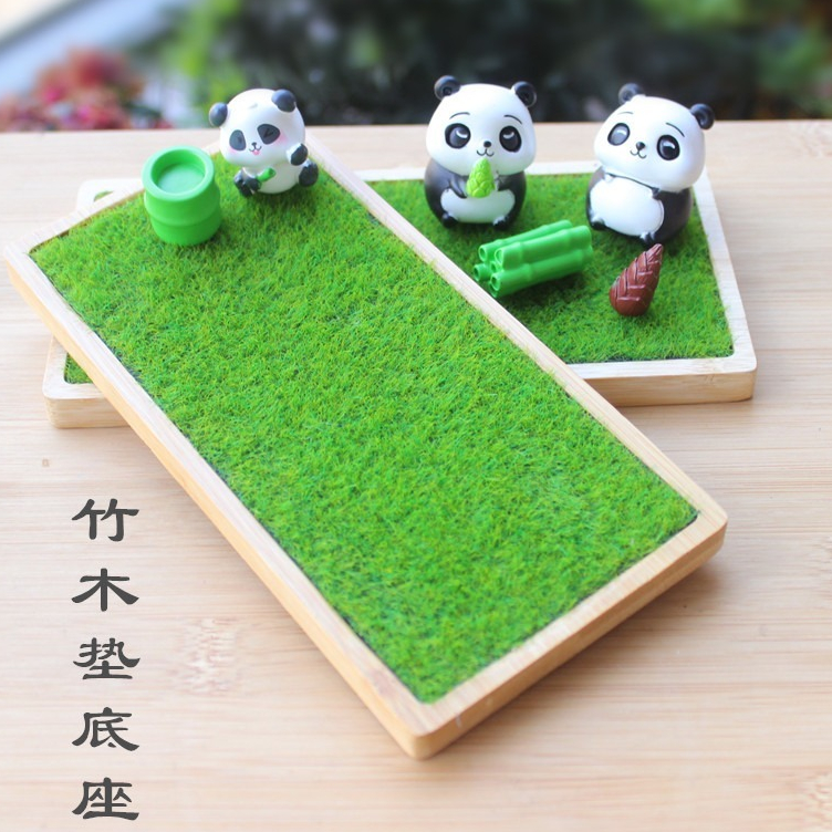 小廢物俱樂部 草皮托盤 拍照草皮 拍照道具 竹木墊子 桌面公仔 模型底座 樹脂PVC 小擺件飾品 人造草皮 假草皮
