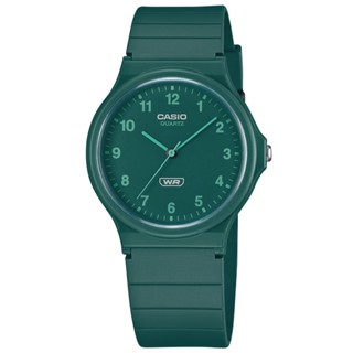CASIO 卡西歐 / 簡約百搭 數字時標 日本機芯 橡膠手錶 綠色 / MQ-24B-3B / 33mm