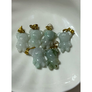 翡翠a貨 小熊吊墜 翡翠小熊 玉小熊 果綠小熊吊墜 緬甸玉 翡翠吊墜 DIY手作 天然緬甸玉小熊吊墜 手串 手珠 手鏈