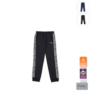 【FILA】KIDS 孩童款 抗UV 吸濕排汗 運動針織束口長褲-黑色 1PNX-8303-BK