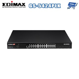 昌運監視器 EDIMAX 訊舟 GS-5424PLX 視訊監控PoE 28埠Gigabit 智慧型網路交換器