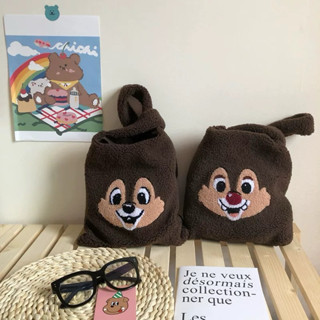 卡通松鼠羊羔絨手提包