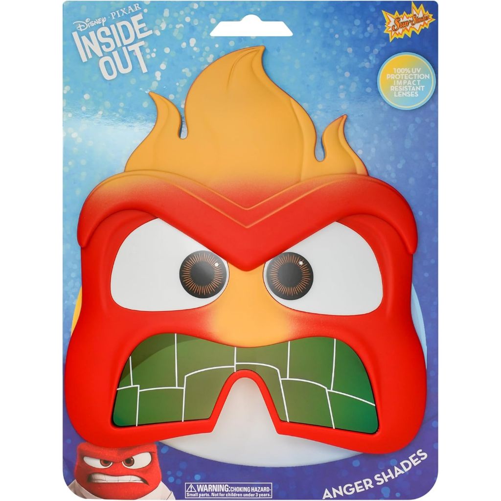 預購👍正版👍美國迪士尼 腦筋急轉彎 Inside Out 2 Anger 怒怒 造型眼鏡兒童
