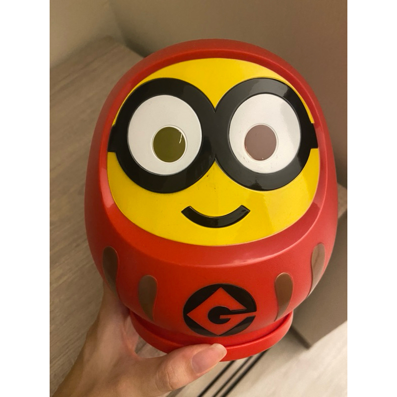 小小兵 達摩 爆米花桶 環球影城 餅乾桶 minion 達摩小小兵 絕版 日本 紅色達摩
