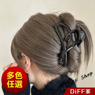 【DIFF】韓版氣質高階感黑色愛心爪夾 爪夾 髮夾 洗澡髮夾 髮夾 髮飾 頭飾 鯊魚夾【N160】
