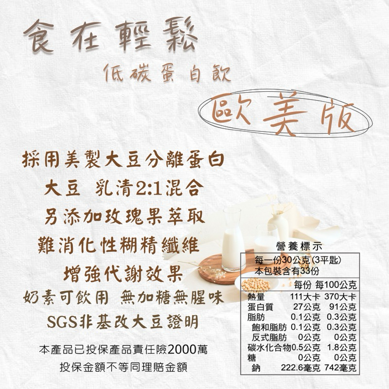 萬正 食在輕鬆歐美版 代謝飲食專用 大豆蛋白 分離乳清 8包送鈣錠 10包送專利維生素DK 山葵萃取 非基改 動物蛋白