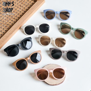 🍒Ann’s Shop🍒九月新款—韓版ins風莫蘭迪色兒童微圓墨鏡 抗UV 太陽眼鏡 眼鏡 質感 韓系 大童 小孩 可愛