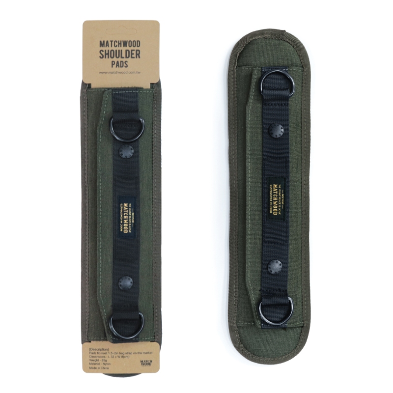 Matchwood Shoulder Pads(2.0"in) 中大型斜背包減壓肩墊 寬背帶專用減壓墊 軍綠款 官方賣場