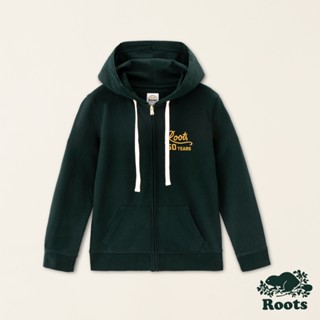 Roots女裝-#Roots50系列 光芒LOGO有機棉修身連帽外套