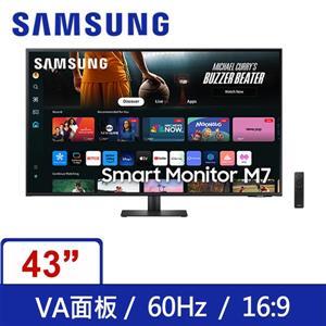 三星SAMSUNG 43吋 S43DM702UC 智慧聯網螢幕 ● 43 吋 VA 面板 / 黑色 ● 4K