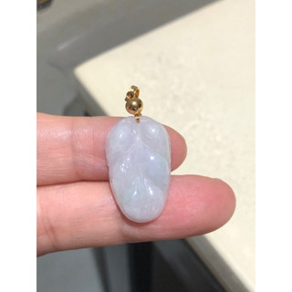 緬甸玉天然A貨翡翠玉墜 糯冰種 陽綠 葉子 金枝玉葉