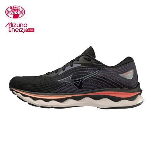 Mizuno 美津濃 女款 慢跑鞋 WAVE SKY 6 SW 超寬楦 黑 J1GD221222