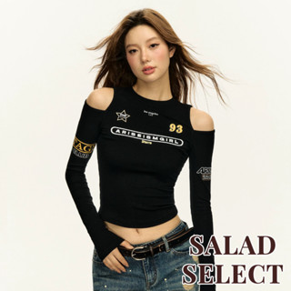 「SALAD SELECT」Ariseism - 兩色 復古露肩設計長袖上衣