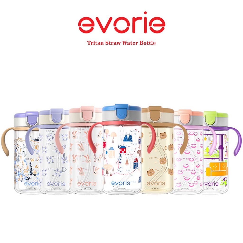 【evorie】Tritan 兒童吸管水杯300ml /適合1-3歲/把手可拆/澳洲設計/聖誕禮物【團購賣場】