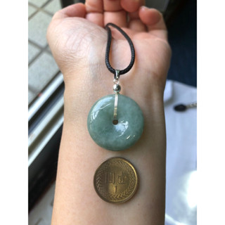 緬甸玉天然A貨翡翠玉墜 糯冰種 淡綠 平安扣