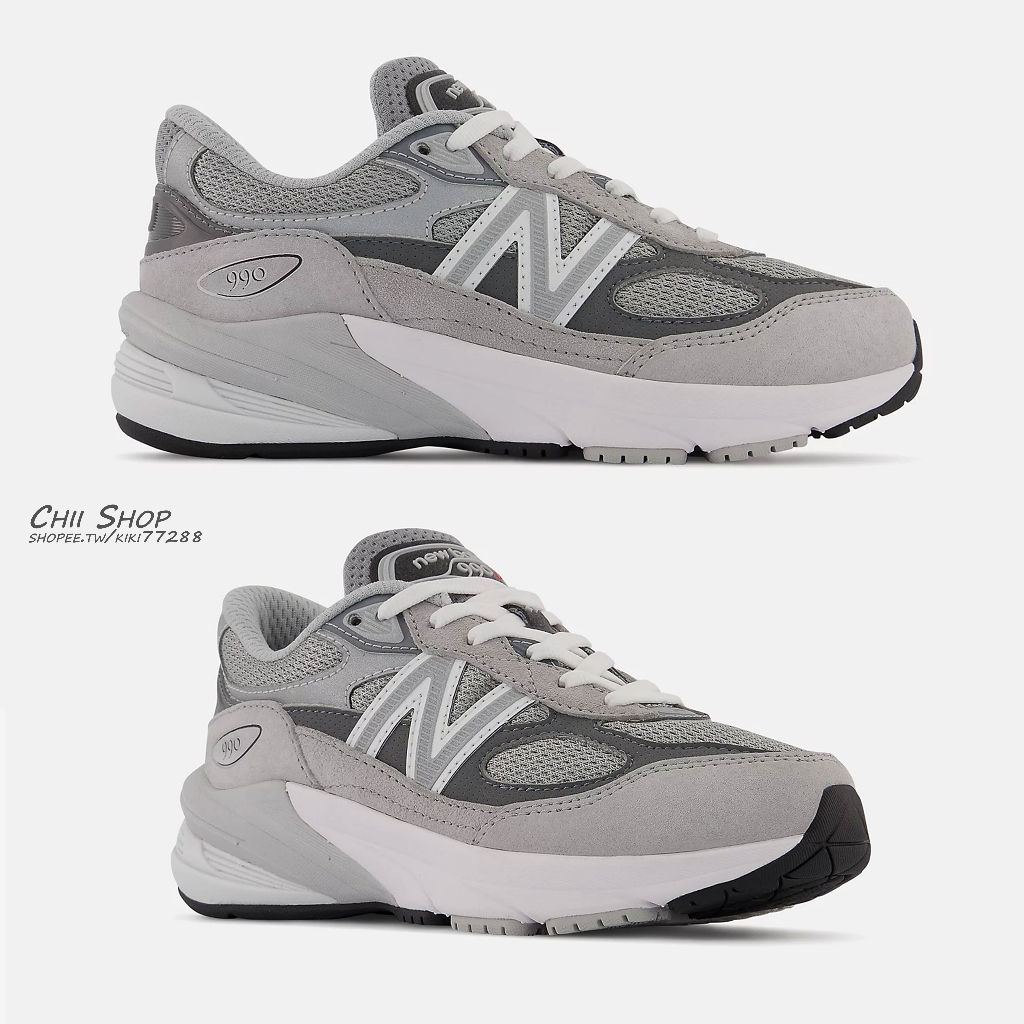 【CHII】New Balance 990v6 童鞋 鞋帶 中大童 元祖灰 PC990GL6