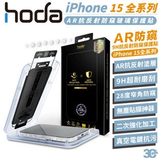 hoda 9H 防窺 AR 抗反射 鋼化玻璃 玻璃貼 防刮貼 適用 iPhone 15 Plus Pro Max