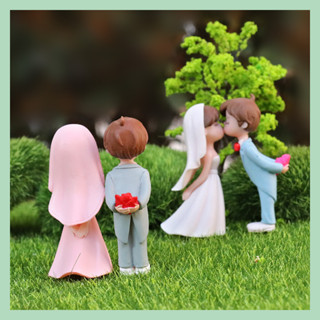 🌻多樂🌻園藝微景觀擺件結婚新郎新娘情侶 親嘴男孩女孩人物公仔 苔蘚多肉植物盆栽裝飾 桌上汽車擺飾 情人節結婚娃娃婚禮小物