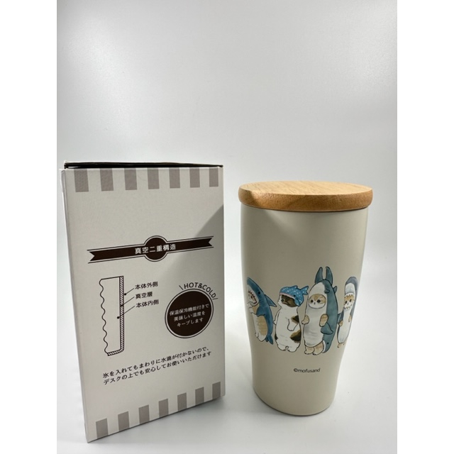 日本帶回 現貨 日本 mofusand 貓福珊迪 不鏽鋼 保溫杯 附木蓋 350ml 真空雙層 隔熱 保冷 保溫 保溫瓶
