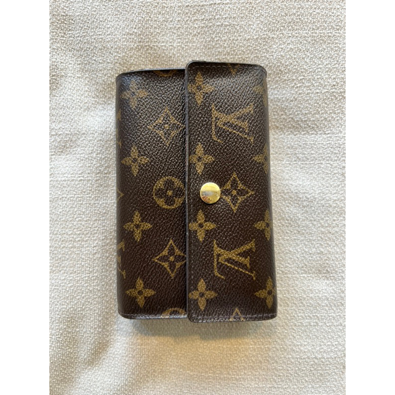 《Louis Vuitton》M60047經典Monogram中夾(二手)